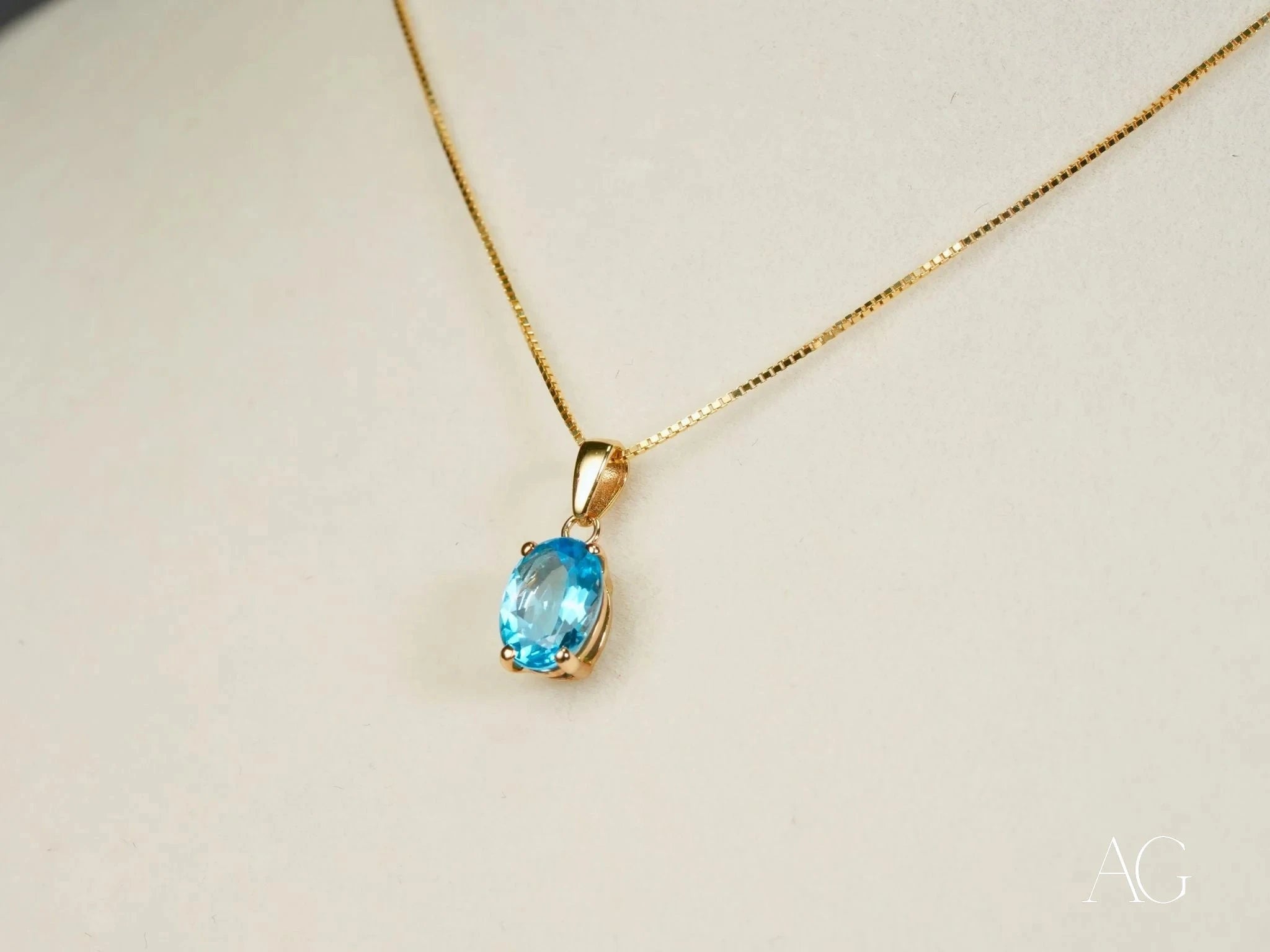 Azure Gleam Blue Topaz Pendant Necklace - Elegant Sterling Silver Jewelry for Women | Perfect Gift for Birthday, Anniversary & Special Occasions