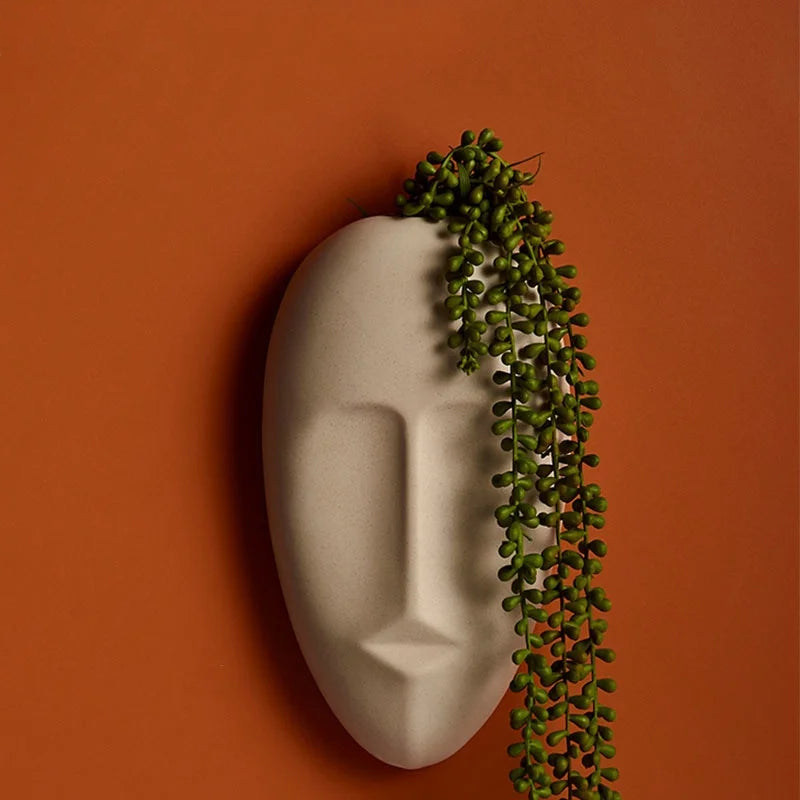 About a Face Ceramic Wall Accent & Vase - Handmade Home Decor for Living Room, Bedroom, or Office - Unique Gift Idea for Housewarming & Interior Design
