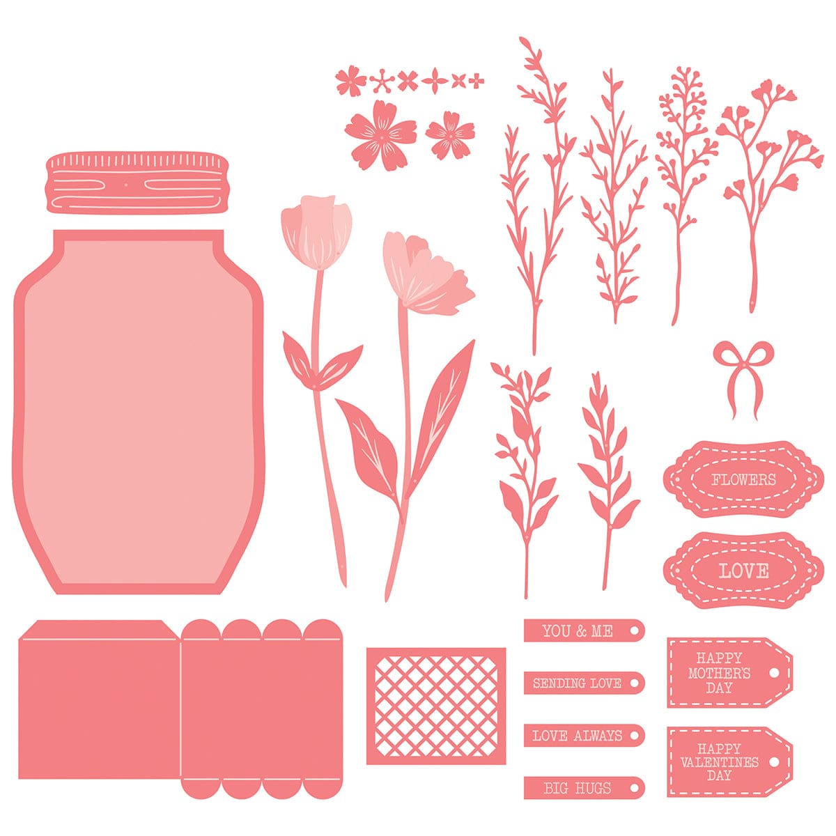 Cherished Moments Mason Jar Treat Bag Die Set 5850e - Perfect for DIY Scrapbooking, Card Making, and Gift Packaging