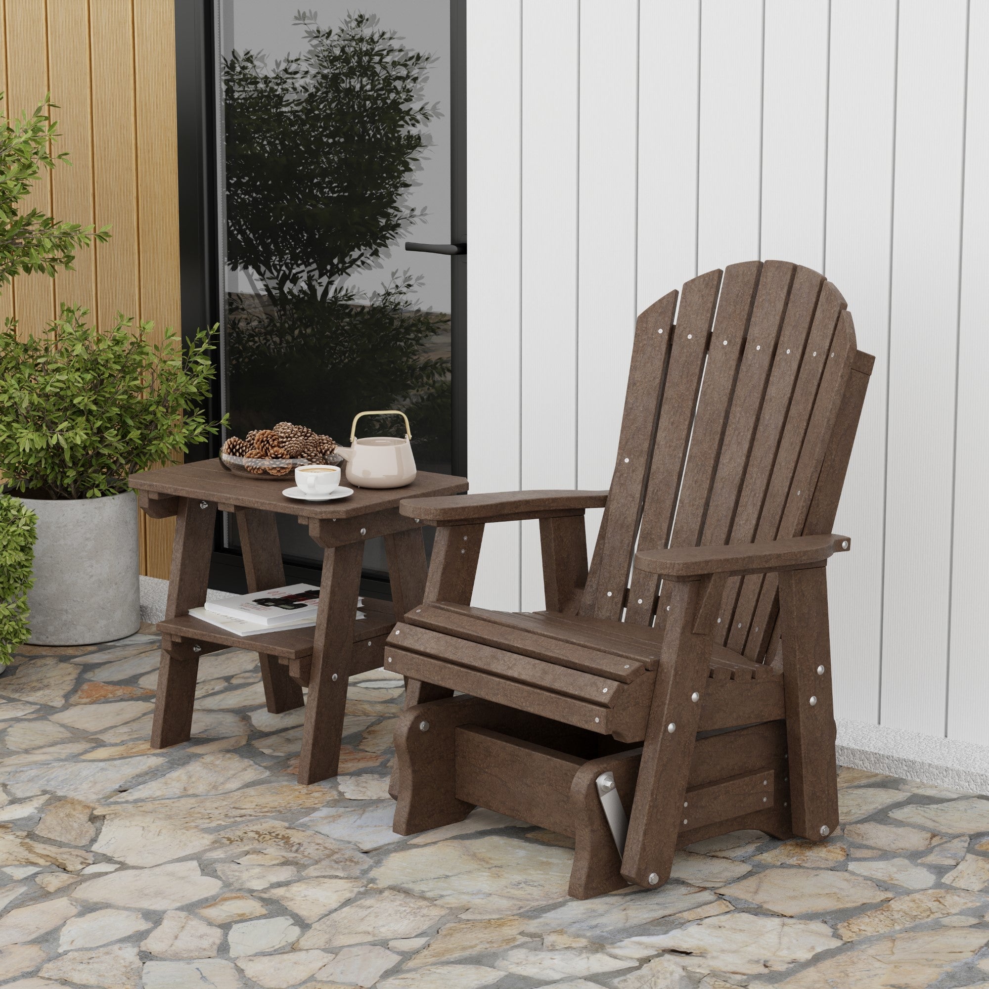 Heritage Single Glider Rocking Chair - Classic Wooden Nursery Glider for Baby Room, Breastfeeding & Relaxation - Perfect for Nurseries, Bedrooms & Living Rooms