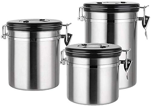 304 Stainless Steel Airtight Food Storage Containers with Lids - 3-Piece Set for Flour, Sugar, Coffee & Tea | Pantry Organization & Kitchen Storage | Ideal for Baking, Meal Prep & Snack Organization