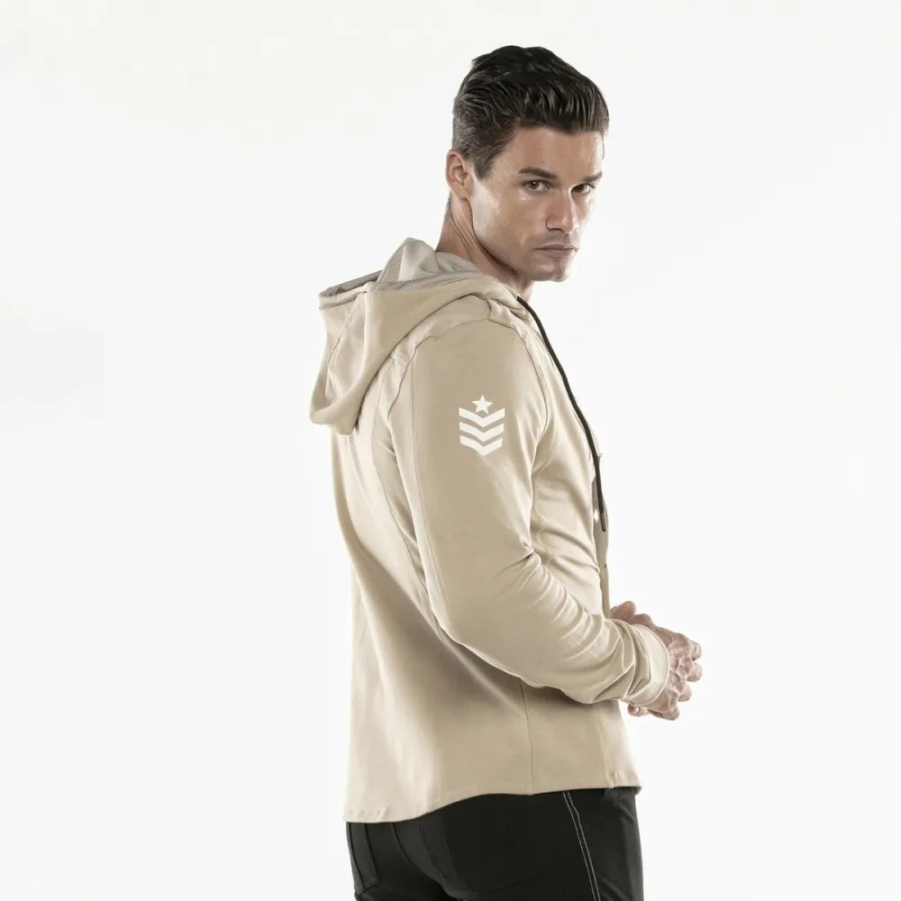 Code 22 Hooded Shirt Jacket 9714 - Beige Men's Casual Wear | Lightweight Outdoor Layering for Fall & Spring | Perfect for Hiking, Travel and Street Style Fashion