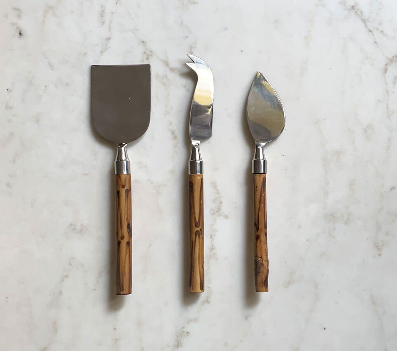 Premium Stainless Steel Cheese Knife Set of 3 - Sharp Cheese Slicer & Cutter for Hard & Soft Cheeses - Perfect for Charcuterie Boards, Wine Parties & Gourmet Cheese Tasting