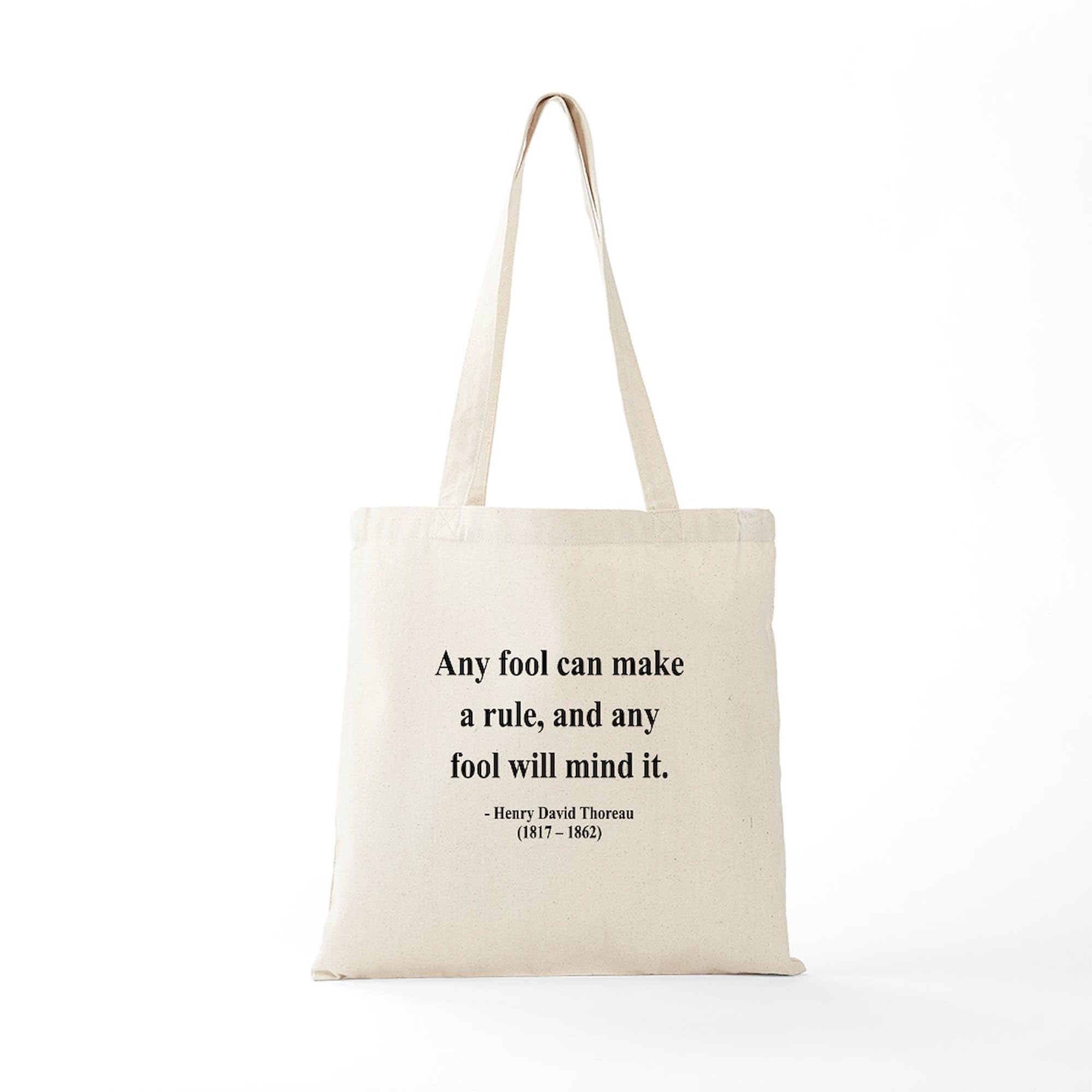 Henry David Thoreau 11 Tote Bag - Natural Canvas Reusable Shopping Bag for Groceries, Beach & Everyday Use | Eco-Friendly Cotton Tote with Quote Design
