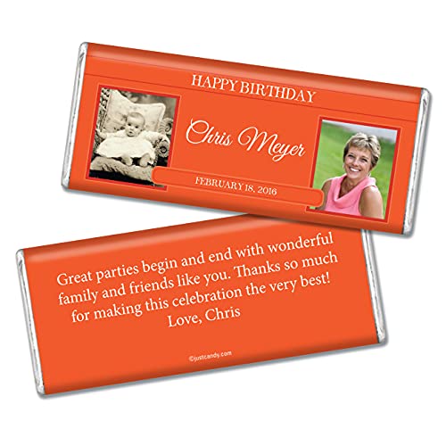 Personalized Photo Birthday Party Candy Favors (36 Pack) - Custom Then & Now Photos - Sweet Treats for Adults & All Ages - Perfect for Bars, Weddings & Anniversary Celebrations