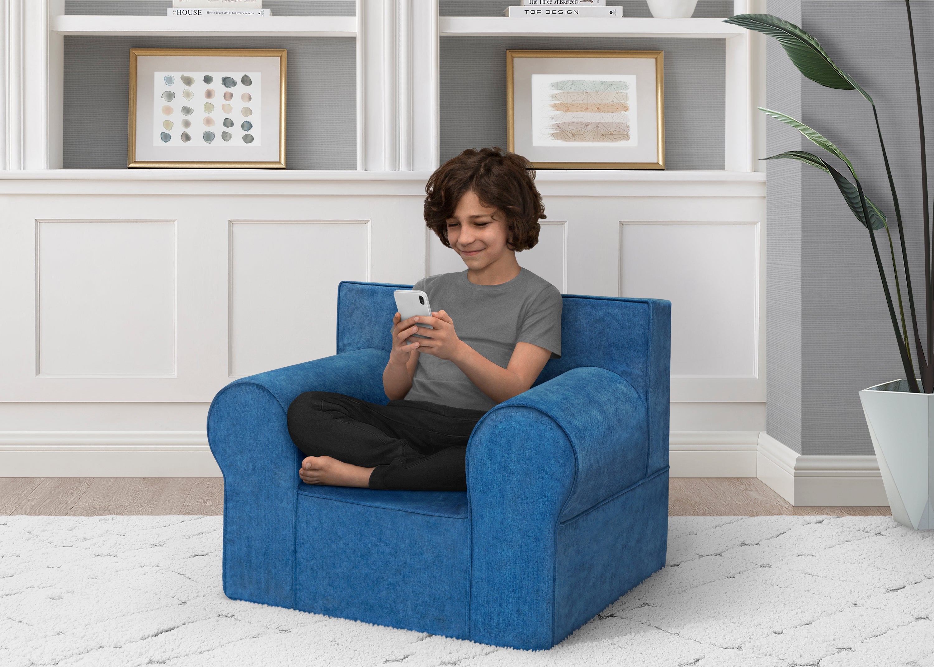 Personalized XL Cozee Foam Chair for Kids - Extra Large Comfortable Floor Seating for Playroom, Bedroom & Reading Nook