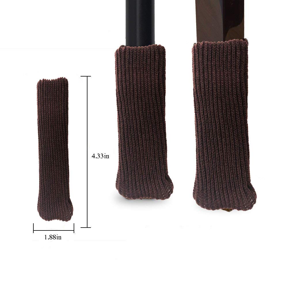 24PCS High Elastic Floor Protectors - Soft Knitting Wool Furniture Socks & Chair Leg Pads for Hardwood Floors - Prevent Scratches & Noise for Chairs, Tables, Sofas in Home & Office