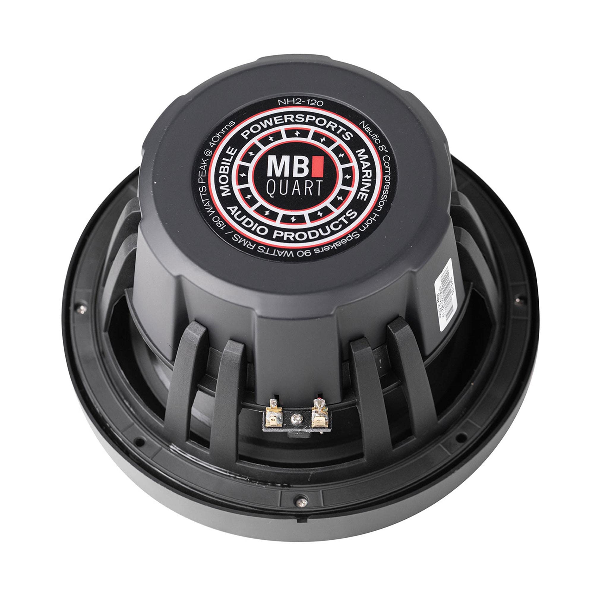 MB Quart NH2-120 Nautic 8 Inch Marine Boat Speakers - Waterproof Audio System with Black, Silver & White Grills - Perfect for Boats, Yachts & Outdoor Marine Entertainment