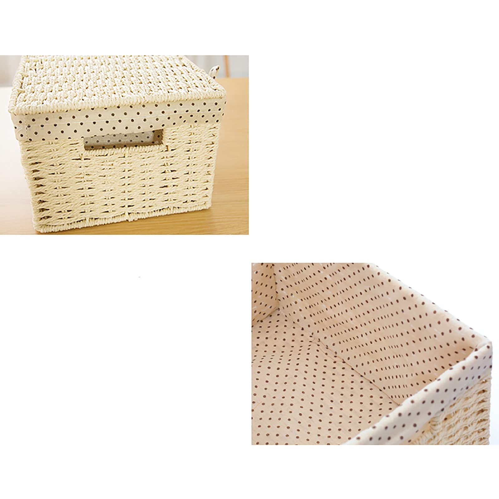 Rattan Storage Basket - Woven Clothes Organizer Box for Closet, Household Snacks & Sundries (38×26×24cm) - Perfect for Bedroom, Bathroom & Office Organization