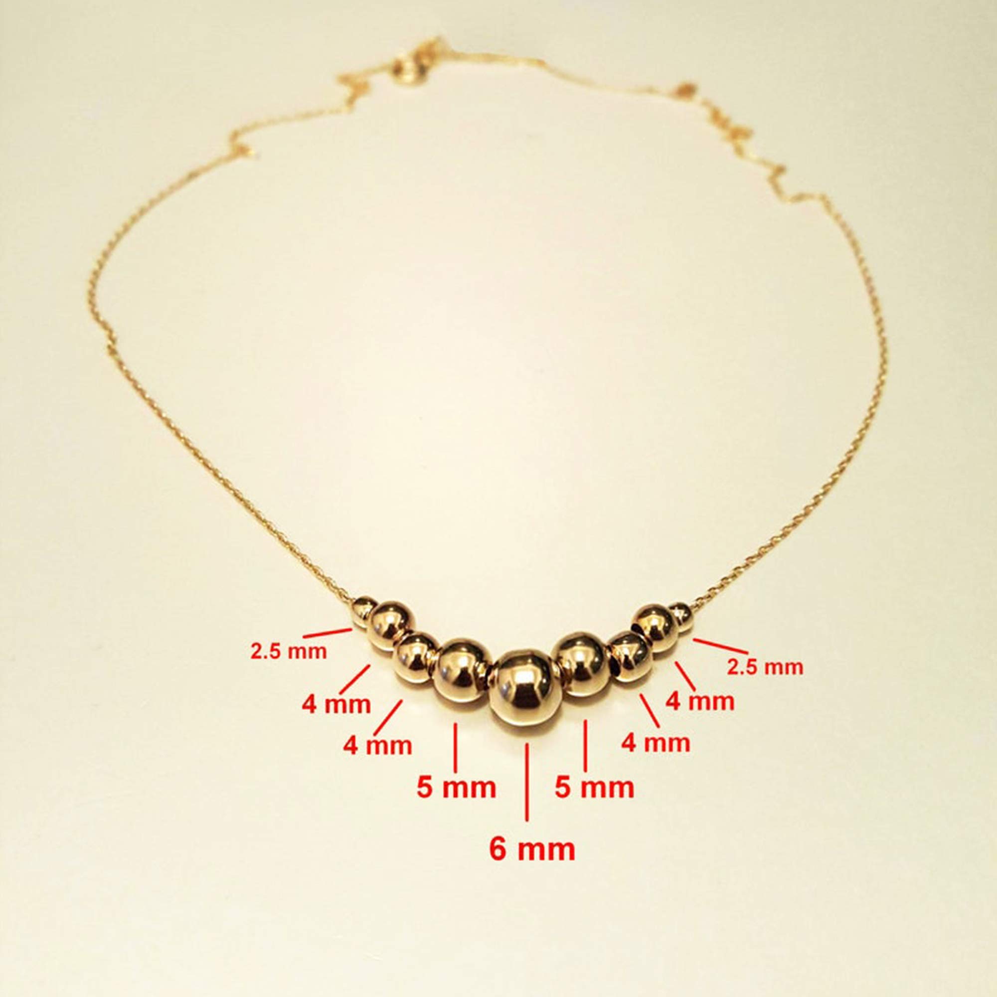 14K Solid Gold Simple Ball Bead Necklace - Dainty Gold Sphere Pendant with Fine Belcher Chain | Minimalist Everyday Jewelry for Women | Perfect for Office, Date Night & Gifting