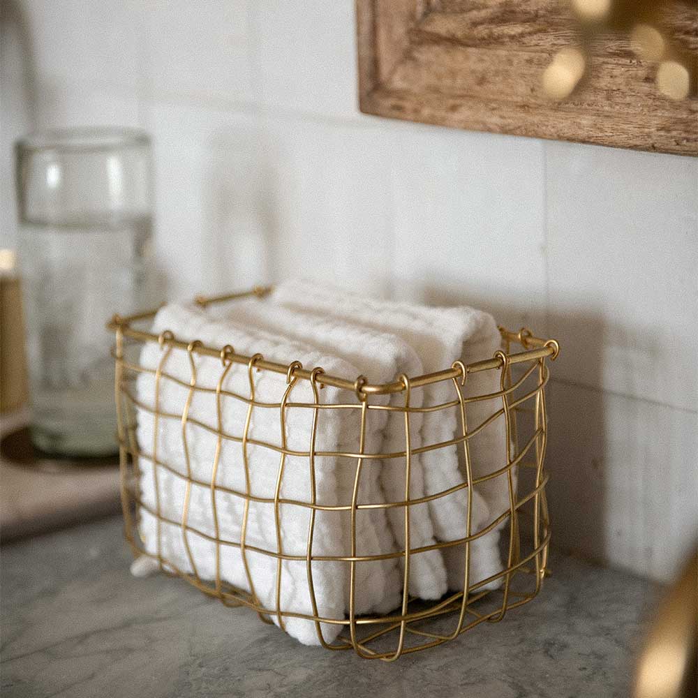 Premium Malleable Brass Wire Storage Basket - Handmade Organizer for Home, Office & Bathroom - Perfect for Jewelry, Keys & Small Items
