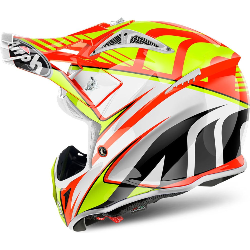Airoh Aviator 2.2 Double Orange Motorcycle Helmet - DOT & ECE Certified for Street & Racing - Lightweight & Ventilated for Comfort - Perfect for Urban Commuting & Track Days