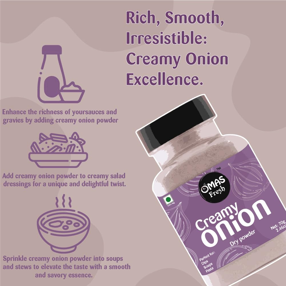 Omas Fresh Garlic Powder & Onion Powder Combo (Dehydrated, 140g) - All-Natural Seasoning for Garlic Bread, Soups, Curries, Sauces & More | Perfect for Cooking, Baking & Meal Prep