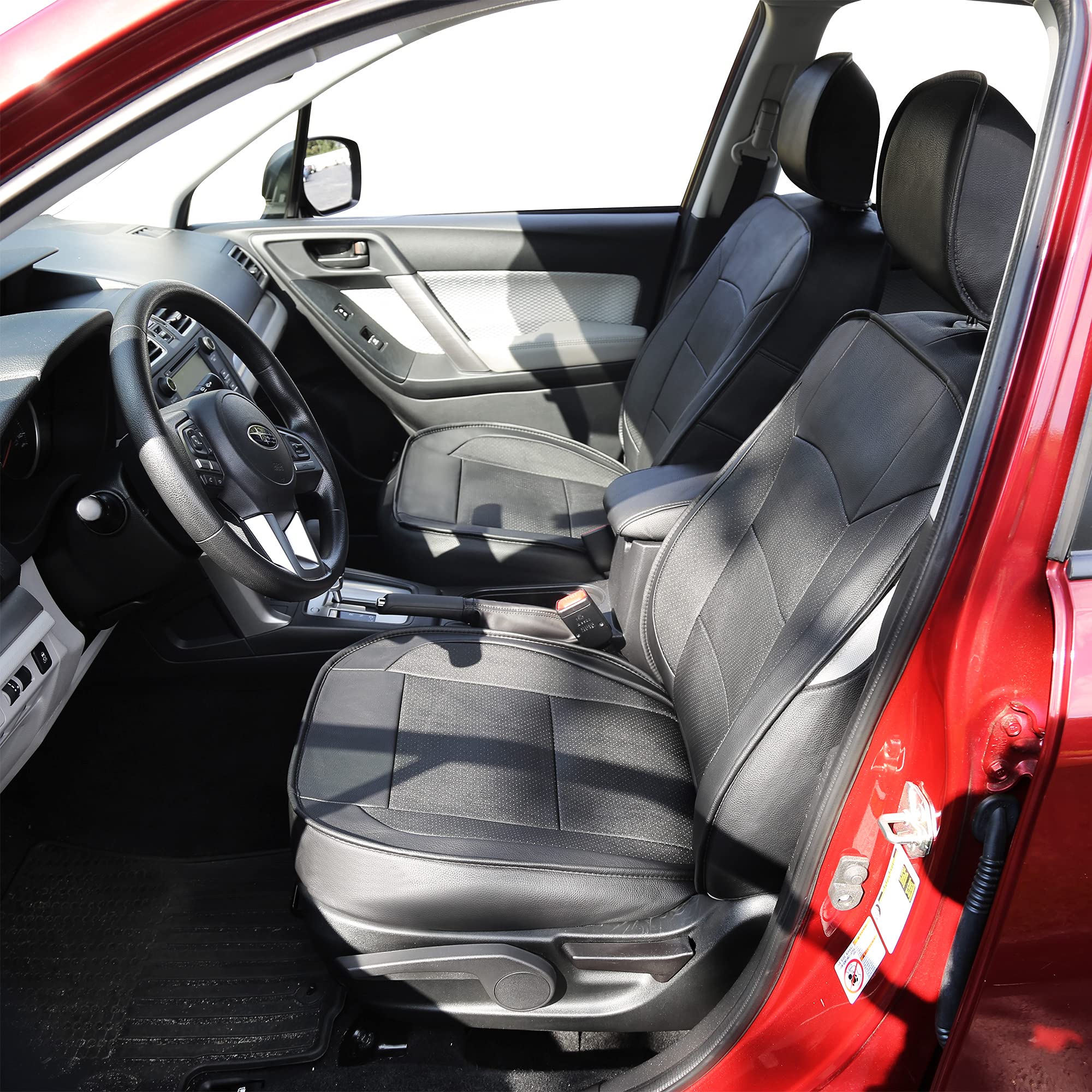 Premium Custom Fit Seat Covers for 2014-2025 Subaru Forester | Waterproof Faux Leather Full Set Car Seat Protectors | Durable Interior Accessories (Black) - Perfect for Road Trips, Daily Commutes & Pet Protection