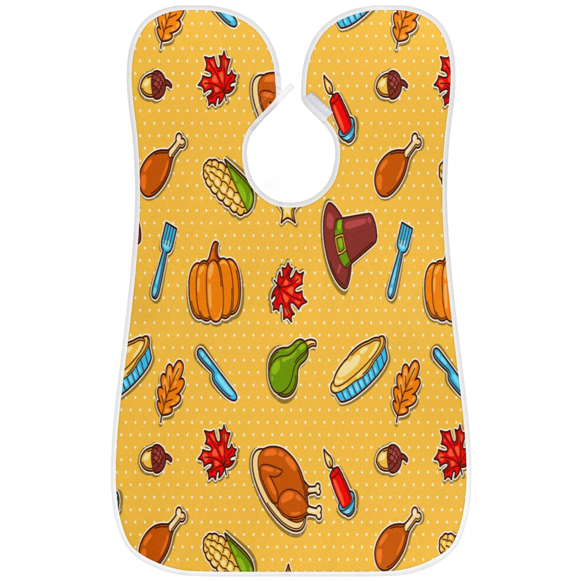Thanksgiving Turkey Corn Pumpkin Beard Bib Hair Catcher for Men - Non-Stick Shaving Apron with Suction Cups - Grooming Cape for Beards - Perfect Gift for Husband, Dad, Barber - Great for Thanksgiving, Christmas, and Daily Shaving Routines