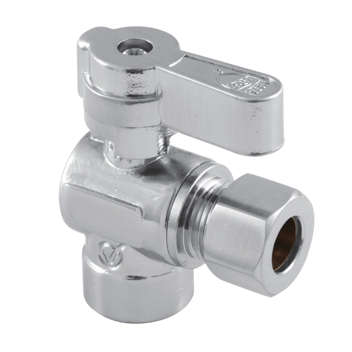 Baseline KF4320 1/2 Inch Sweat x 3/8 Inch O.D. Comp Angle Shut Off Valve, Polished Chrome - Perfect for Plumbing Repairs & Water Supply Control in Homes & Commercial Buildings