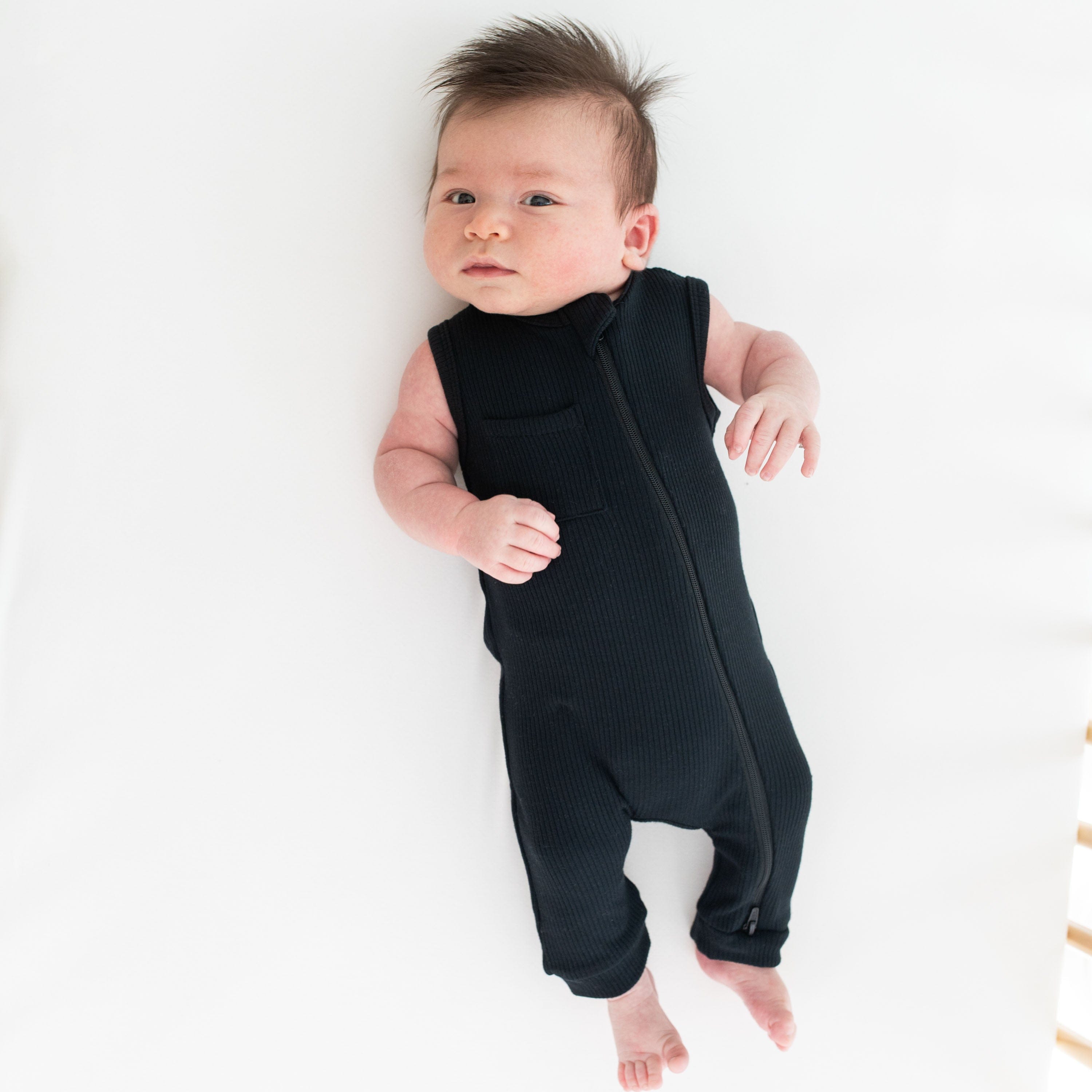 Midnight Blue Ribbed Zippered Sleeveless Romper for Women - Summer Casual Outfit, Beach Cover Up, Lounge Wear