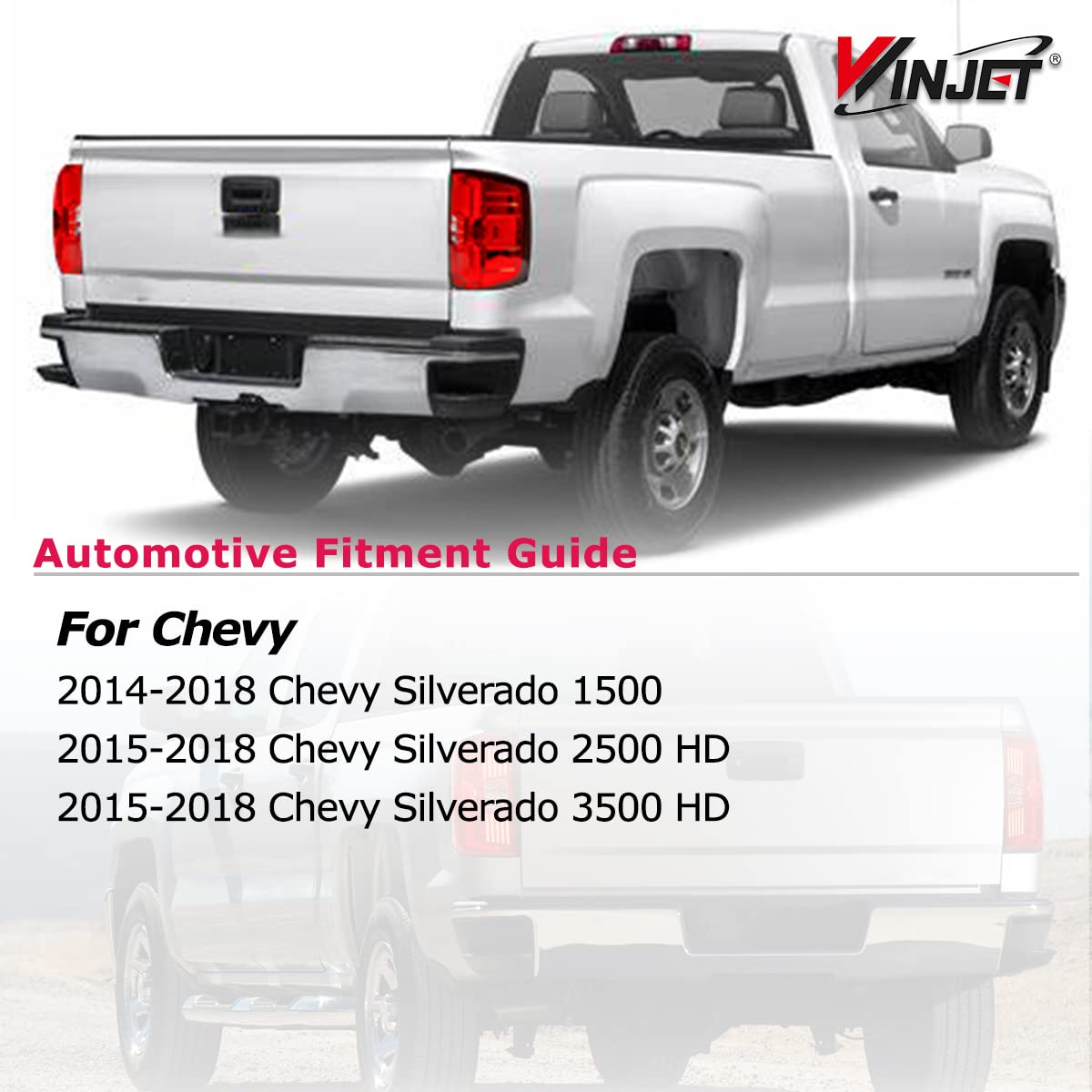 Winjet LED Tail Lights Assembly for 2014-2018 Chevy Silverado 1500/2500HD/3500 - Red DRL LED Taillights with Sequential Turn Signals & Dynamic Brake Running Lights - Upgrade for Enhanced Visibility and Style