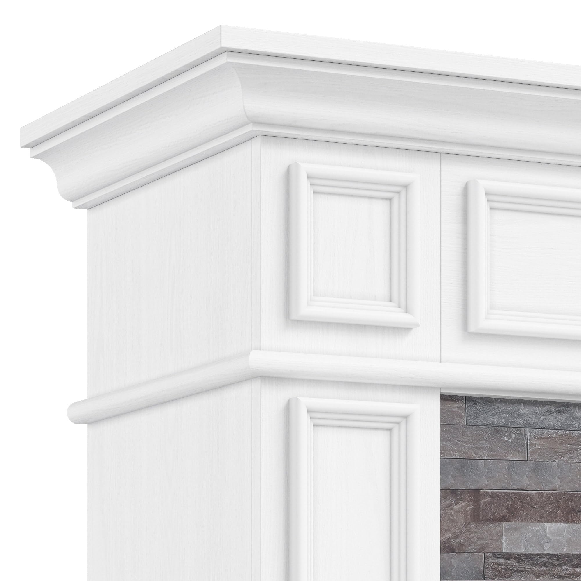 44 Inch Electric Fireplace with Mantel - Freestanding Tall Fireplace Heater with Realistic Stacked Stone Surround, Remote Control & Timer, LED Flame Technology - Perfect for Living Room, Bedroom, Office & Home Decor