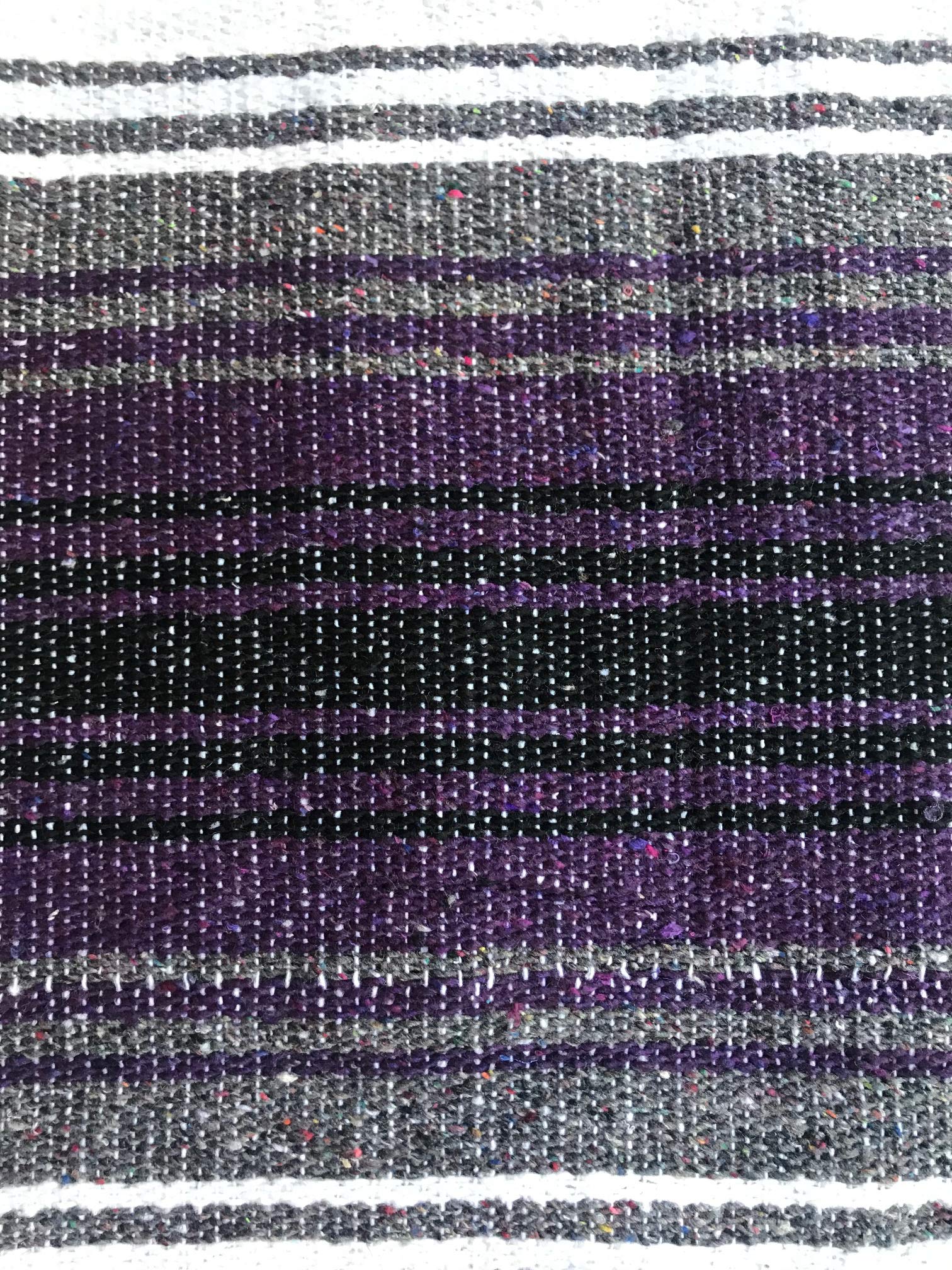 Authentic Mexican Falsa Blanket - Soft Yoga, Beach, Camping, Picnic & Car Blanket - Cozy Home Throw Blanket for Outdoor & Indoor Use (Purple)