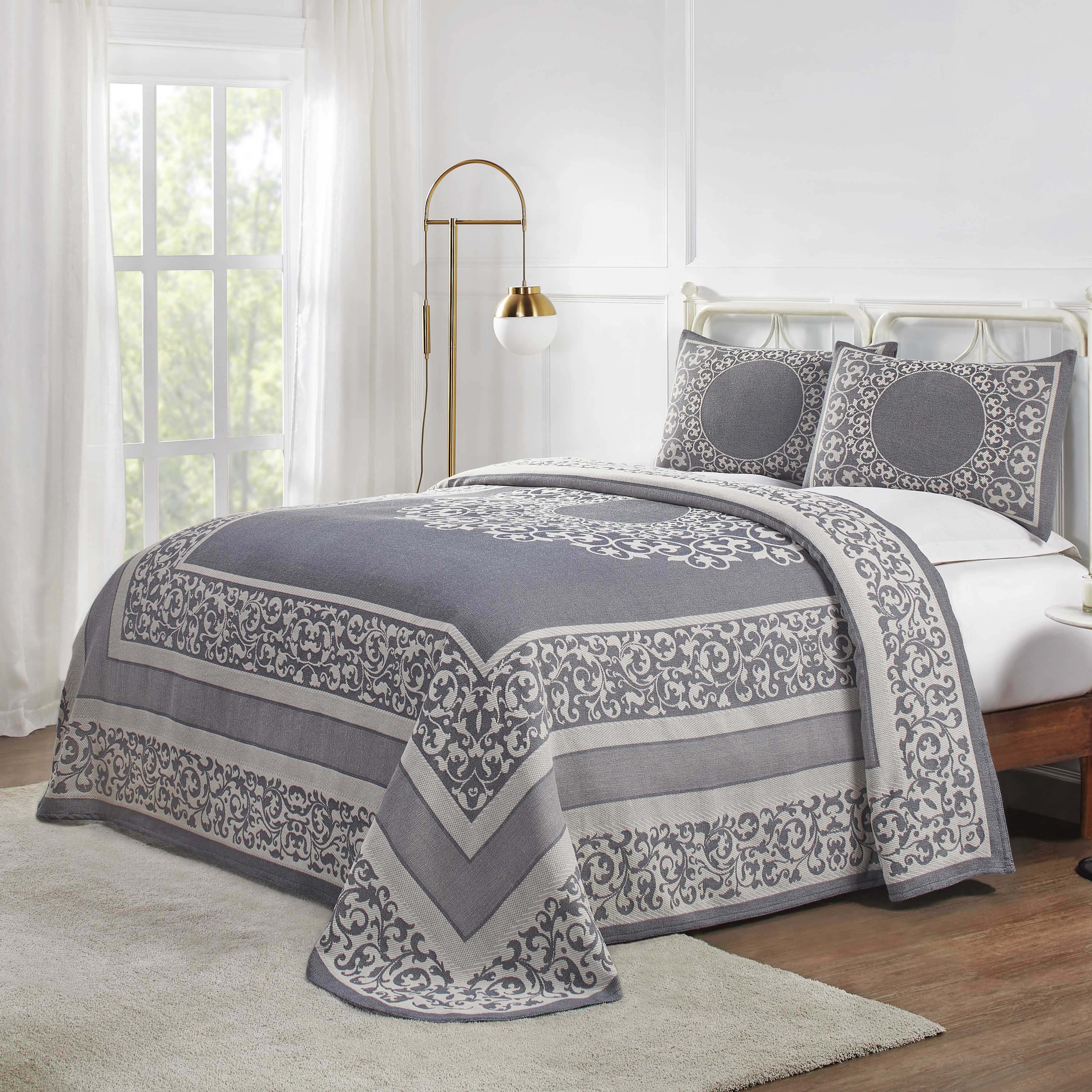 Boho Mandala Cotton Blend Woven Jacquard Bedspread Set - Queen Size, Soft & Breathable, Ethnic Home Decor for Bedroom, Living Room, Dorm or Yoga Studio