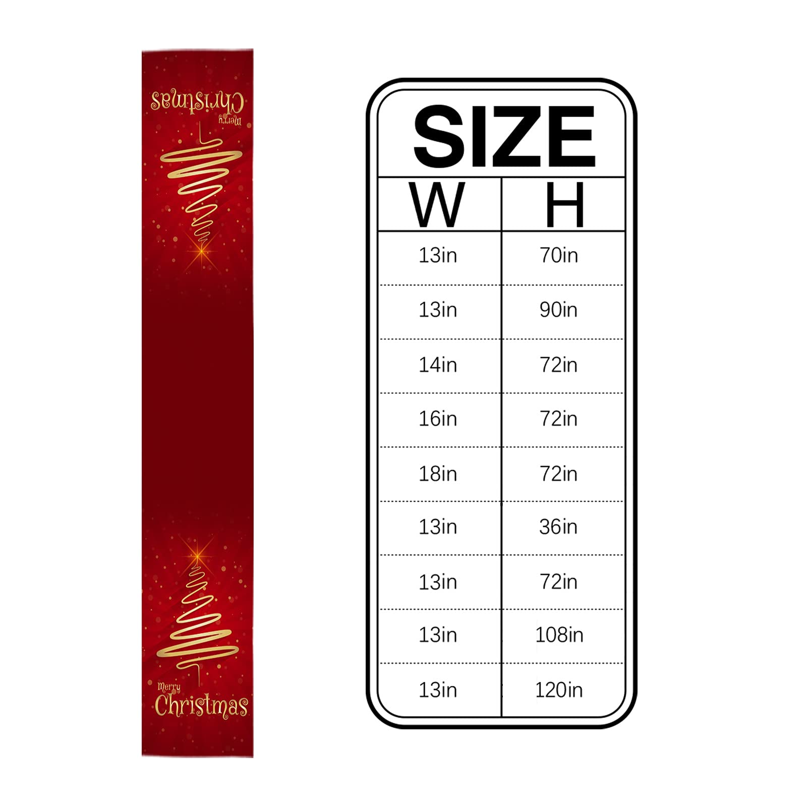 Lilmeme 108-Inch Christmas Tree Table Runner - Farmhouse Style Holiday Decor for Weddings, Coffee Tables & Parties - Heat Resistant Red Table Linen (13x108 inches) - Perfect for Indoor/Outdoor Christmas Celebrations & Home Decor