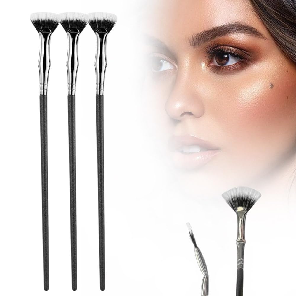 3 Pcs Folding Angle Scalloped Lash Brush - Upgraded Mascara Fan Brush for Perfect Lashes, Magic Eyelash Separator & Makeup Tool for Professional Eye Makeup | Ideal for Eyelash Extensions, Volume Lashes & Daily Makeup Routine