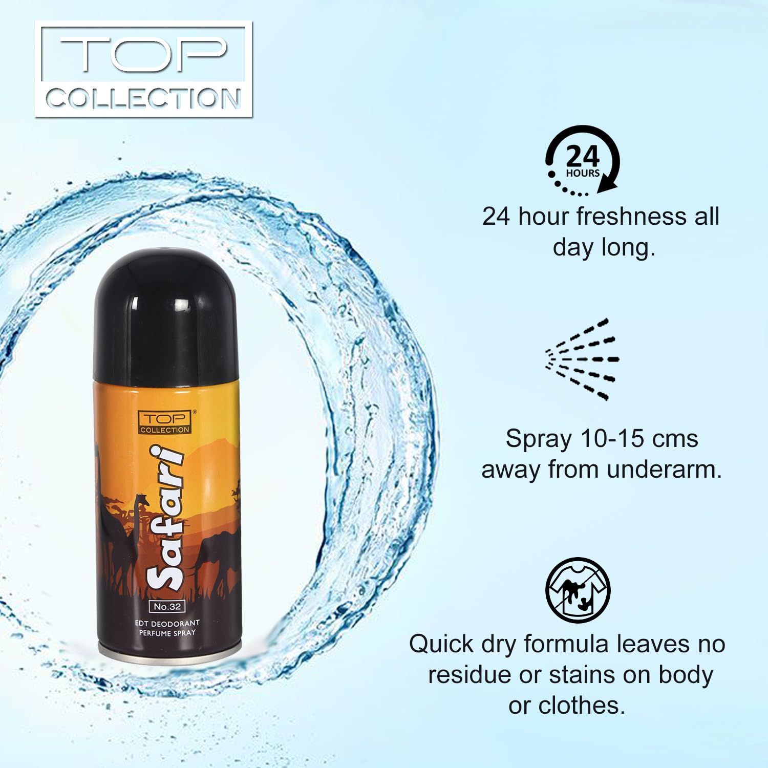 Premium Safari Scent Deodorant Perfume Spray - Long Lasting Fragrance for Men & Women, 150ml - Perfect for Travel, Gym & Everyday Freshness