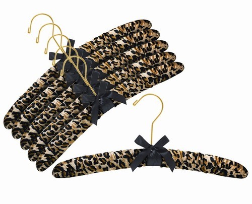 Luxury Satin Hangers with Cheetah Print - Premium Non-Slip Clothes Hangers for Wardrobe Organization - Perfect for Closet, Travel, and Gift Giving