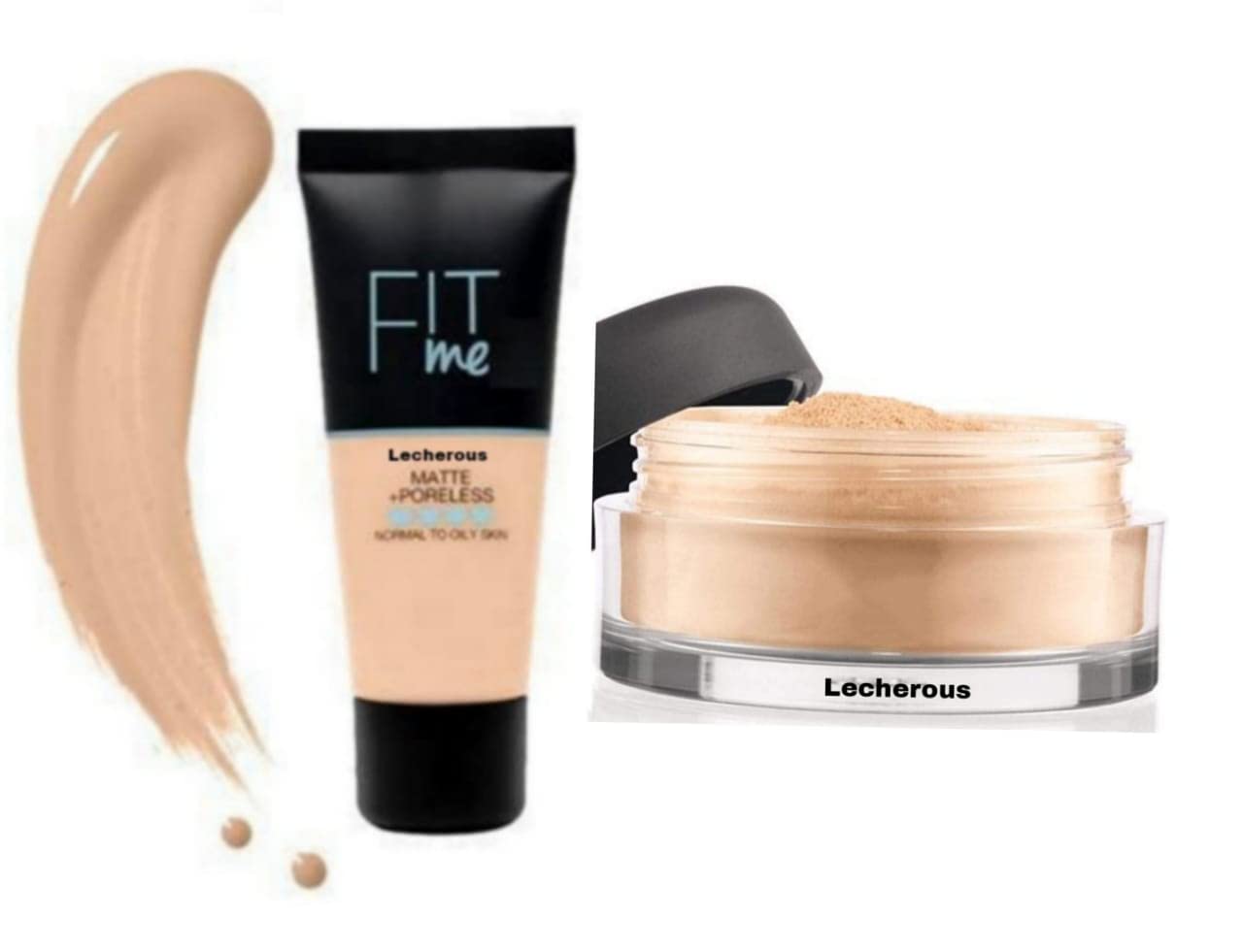 Maybelline Fit Me Matte + Poreless Liquid Foundation & Loose Face Powder - Oil-Free, Natural Finish for Oily Skin | Professional Makeup for Daily Wear & Special Occasions