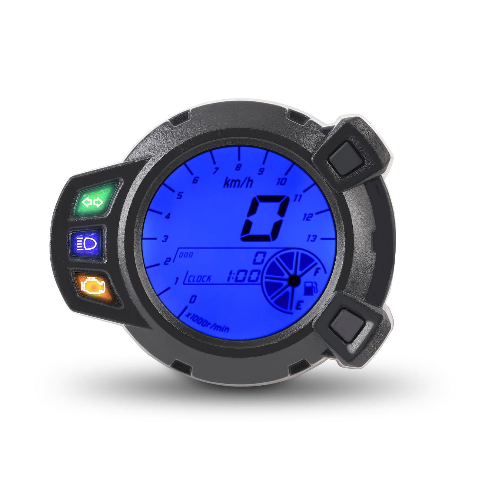 Universal Motorcycle LCD Speedometer & Tachometer - 7 Color Display for Riding
