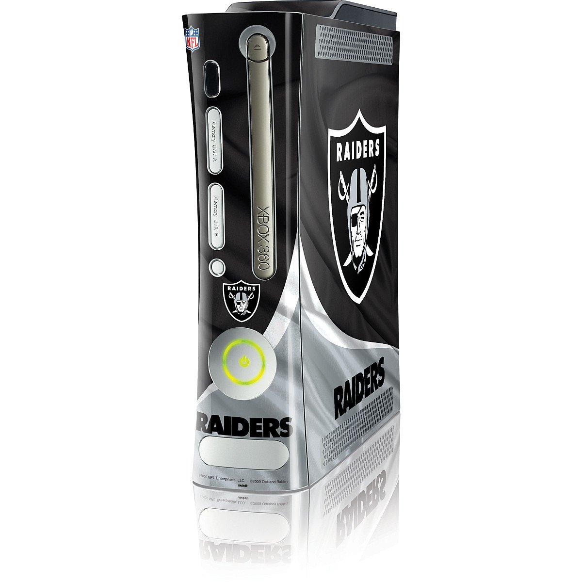 Officially Licensed NFL Las Vegas Raiders Gaming Skin Decal for Xbox 360 (Includes HDD) - Durable Protective Cover for Console & Controller - Perfect for Gamers & Raiders Fans