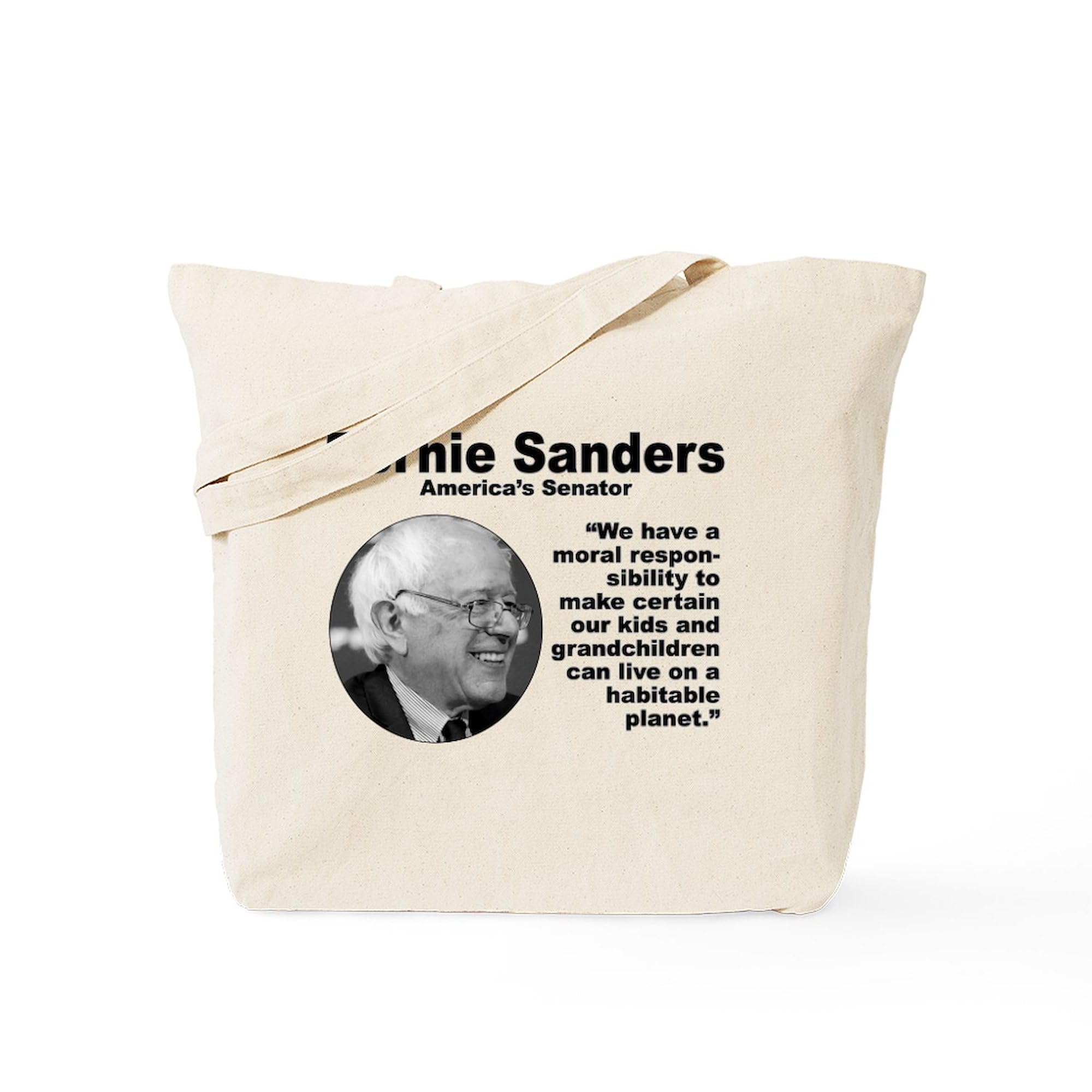 Eco-Friendly Natural Canvas Tote Bag - Reusable Shopping Bag with Bernie Sanders Design | Perfect for Groceries, Beach Trips & Everyday Use