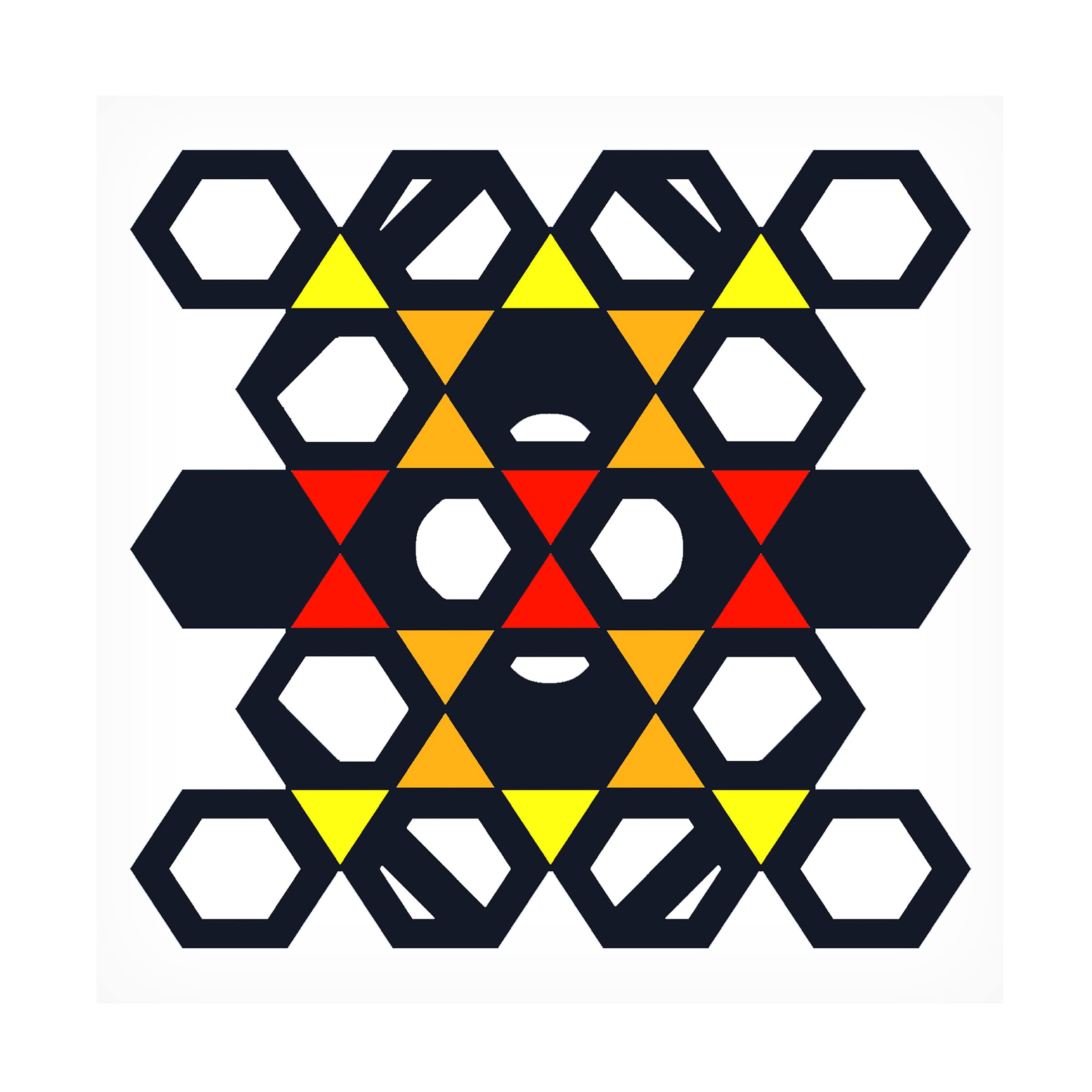 Hexagon Pattern 24 Abstract Canvas Wall Art Print by Richard Homawoo - Modern Home & Office Decor for Living Room, Bedroom