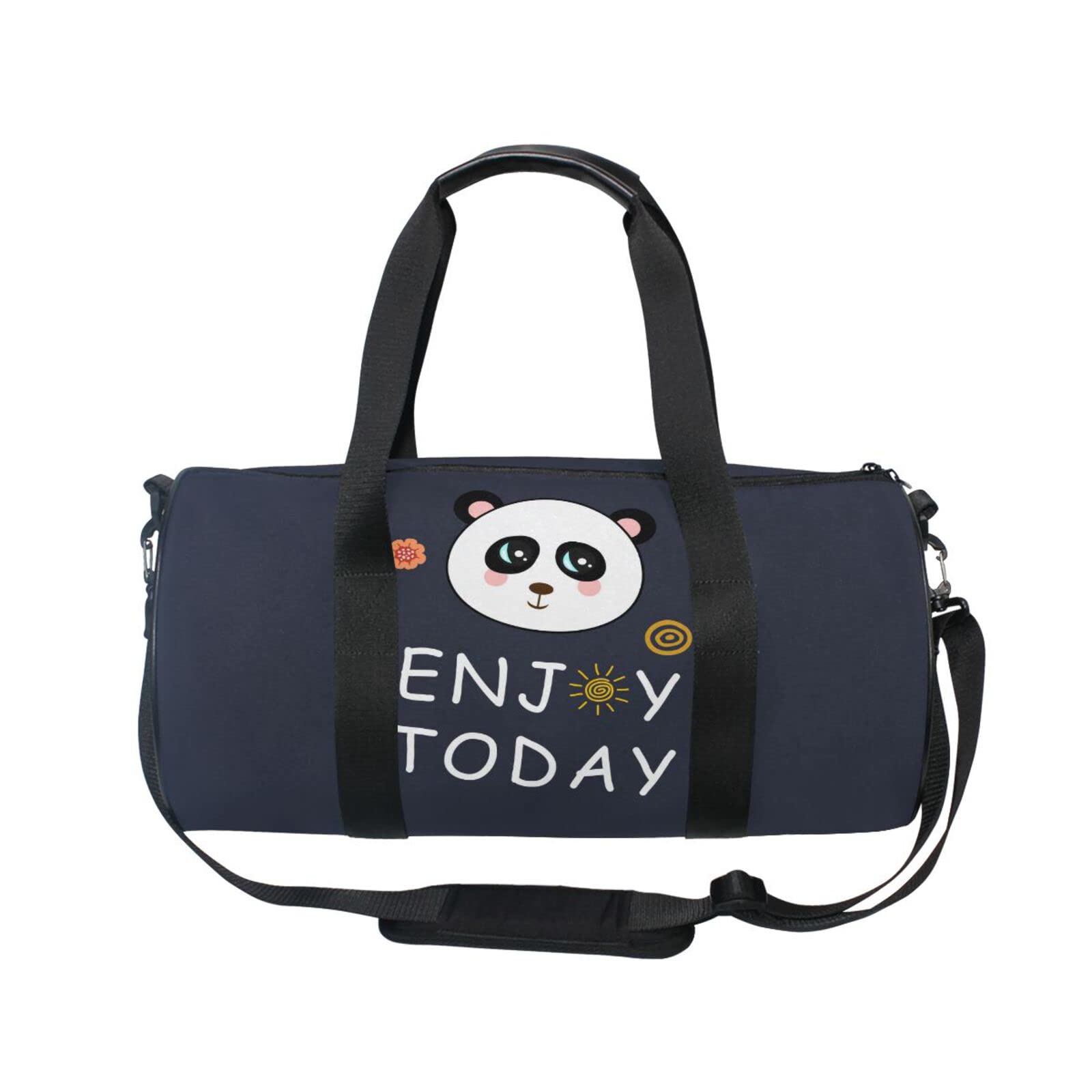 Acpigg Gym Bag Sports Duffel Bag - Cute Panda & Sunflower Design Travel Luggage for Women, Men, Boys & Girls - Perfect for Gym, Weekend Trips & Sports Activities