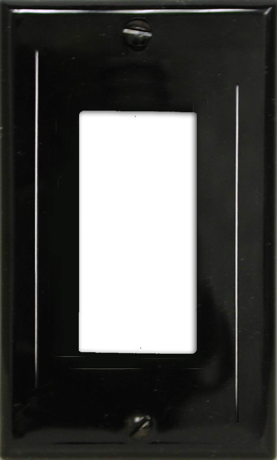 Black Rocker Light Switch Cover with Black Sides - Decorative Wall Plate 10-78 (Rocker Style) - Perfect for Home, Office and Commercial Decor