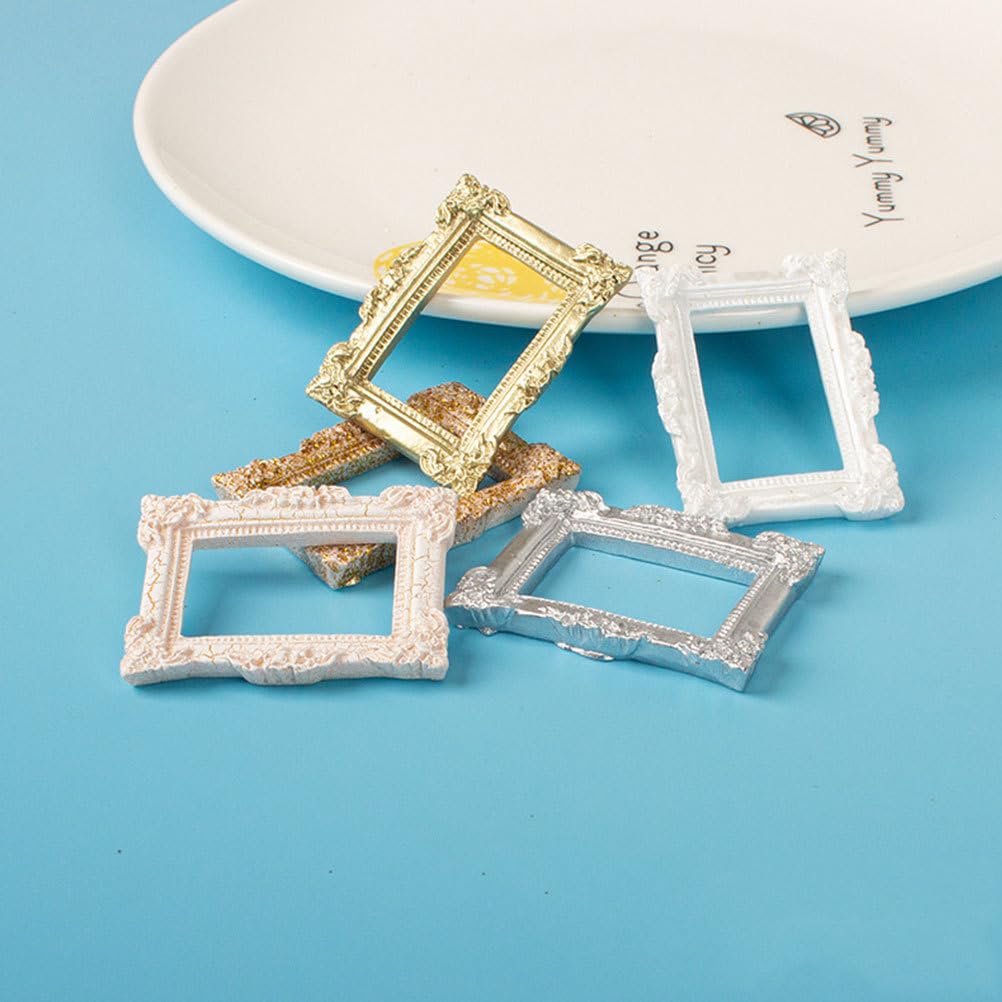 5PCS Mini Unfinished Wood Dollhouse Picture Frames - Tiny Photo Frames for Dollhouse Models & DIY Crafts - Perfect for Miniature Displays, Scrapbooking & Home Decor