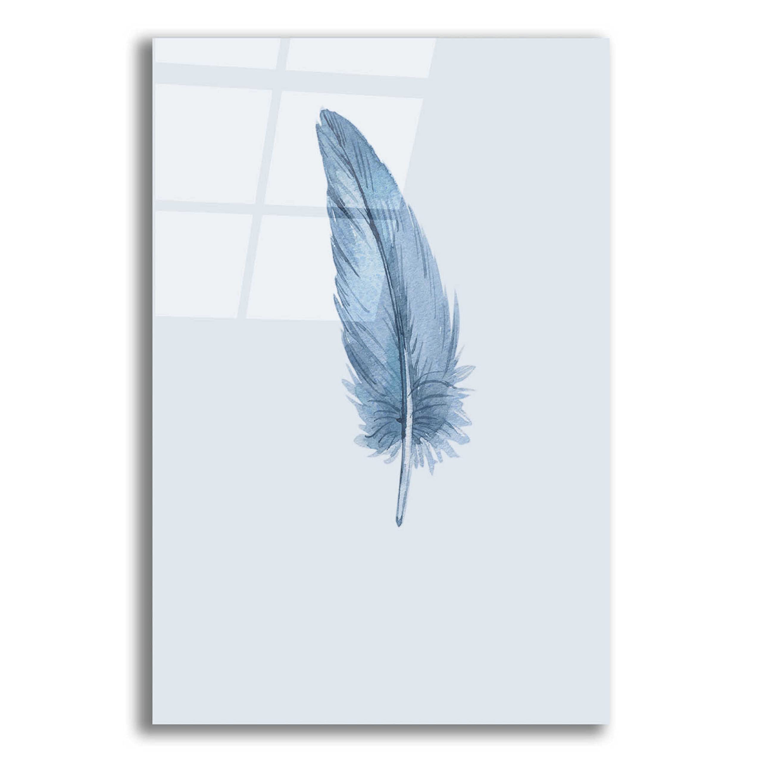 Incado 'Feather 1' Modern Acrylic Glass Wall Art - 16x24 Inches Contemporary Home Decor for Living Room, Bedroom & Office