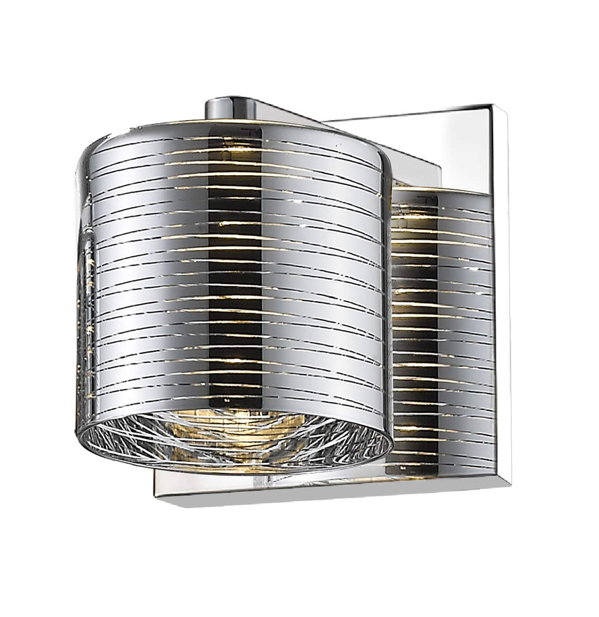 Modern Wall Sconce Light Fixture - Chrome Finish Steel LED G9 Bulb (5
