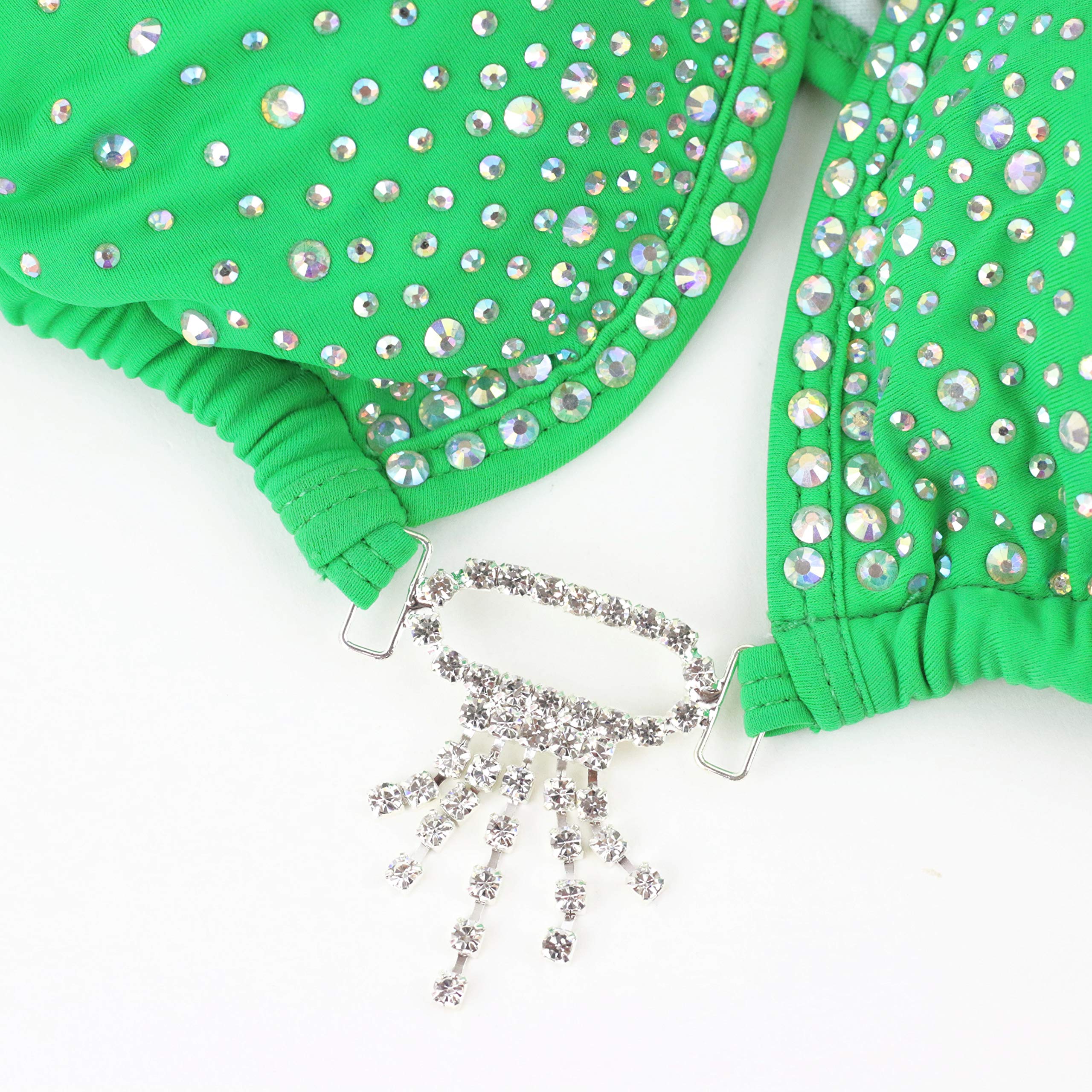 Women's Green Bikini Competition Suit - High Performance Swimwear for Bodybuilding, Fitness Shows & Beach Vacations