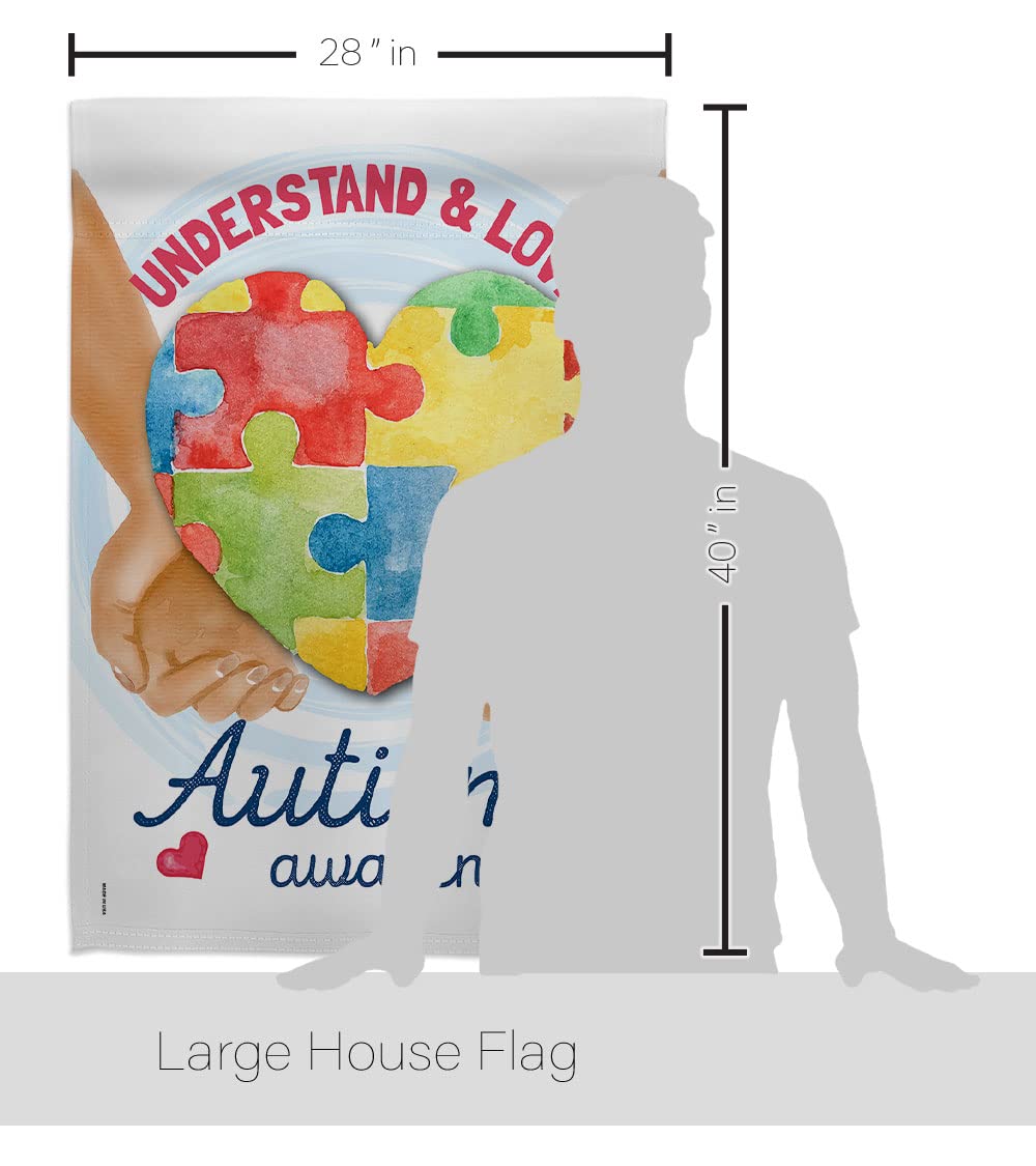 Autism Awareness House Flag 28x40in - Inspirational Support Decor for Outdoor & Indoor
