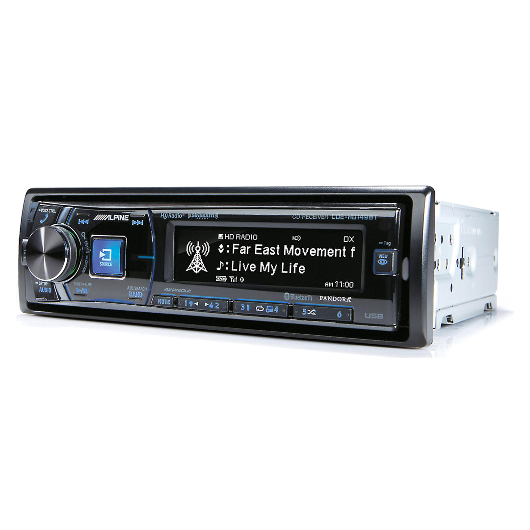 Alpine CDE HD149BT Single DIN Bluetooth Car Stereo with USB & Aux Input - In-Dash MP3/CD Player for Cars, Trucks & SUVs - Hands-Free Calling & Music Streaming