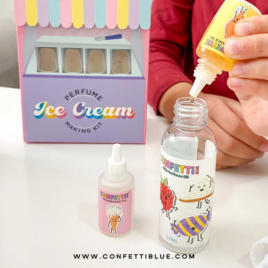 Confetti Blue Ice Cream Scented Perfume Making Kit for Kids DIY Craft Projects - Fun Birthday Party Activity & Creative Gift Idea