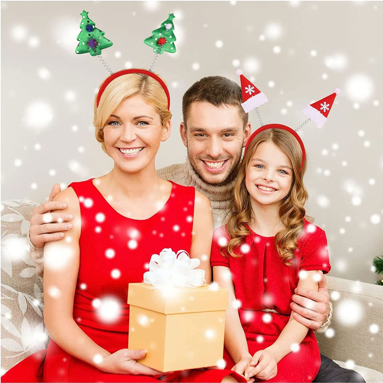 Cute Christmas Headbands for Kids - Santa Snowman Tree Hair Hoops & Hair Accessories (12 Pack) - Perfect for Xmas Parties, Holiday Photos & Festive Dress Up