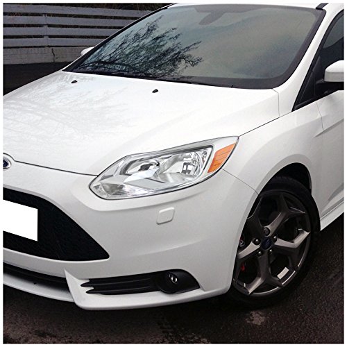 Chrome Clear Amber Headlights for Ford Focus S/SE 4-Door - High Performance Replacement Headlamps for Enhanced Night Driving Safety