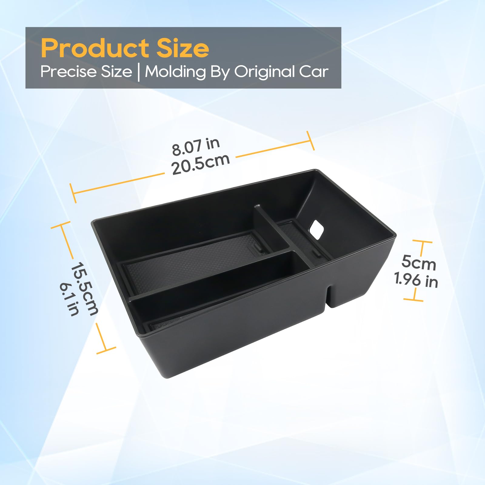 2023-2025 BMW X5 G05 X6 G06 X7 G07 Center Console Organizer Tray - Premium Armrest Storage Box with Coin & Sunglasses Holder Insert (Black Type B) | Perfect for Road Trips & Daily Commute Organization