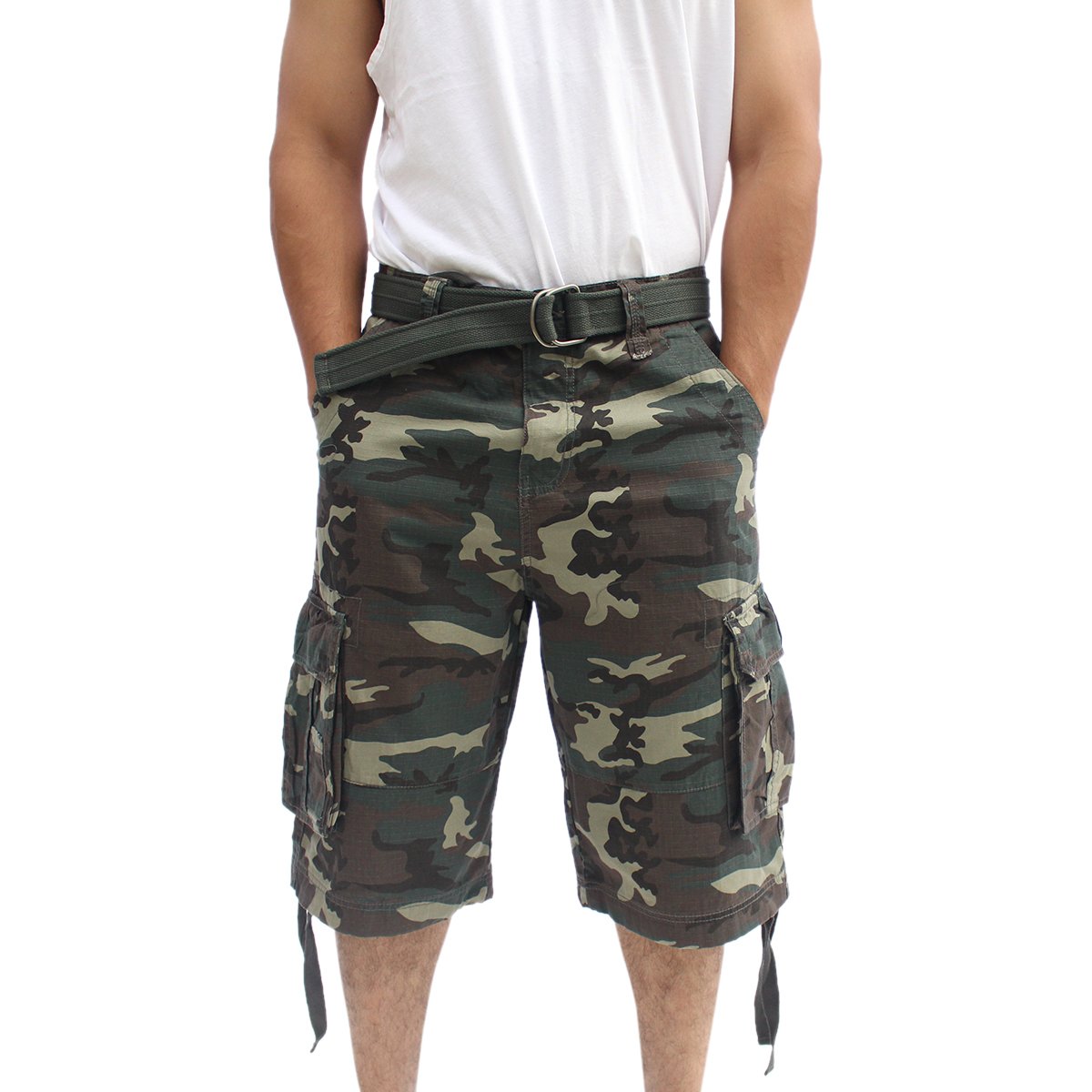 Big and Tall Men's Cargo Shorts with Belt Loops - Up to Size 50 - Comfortable Stretch Fit for Casual Wear, Outdoor Activities & Summer Vacation