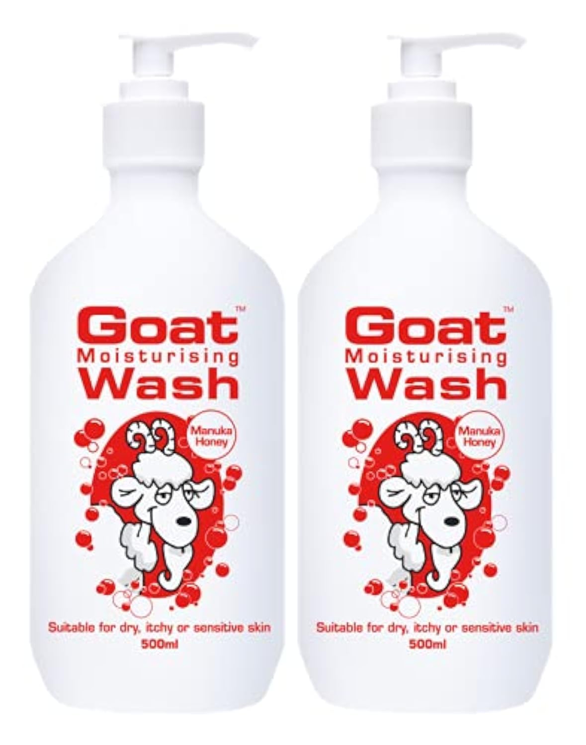 Goat Milk Soap & Manuka Honey Moisturizing Body Wash Duo Pack (16.9 oz) - Hydrating & Nourishing Skin Care for Dry & Sensitive Skin - Perfect for Daily Shower & Spa Relaxation