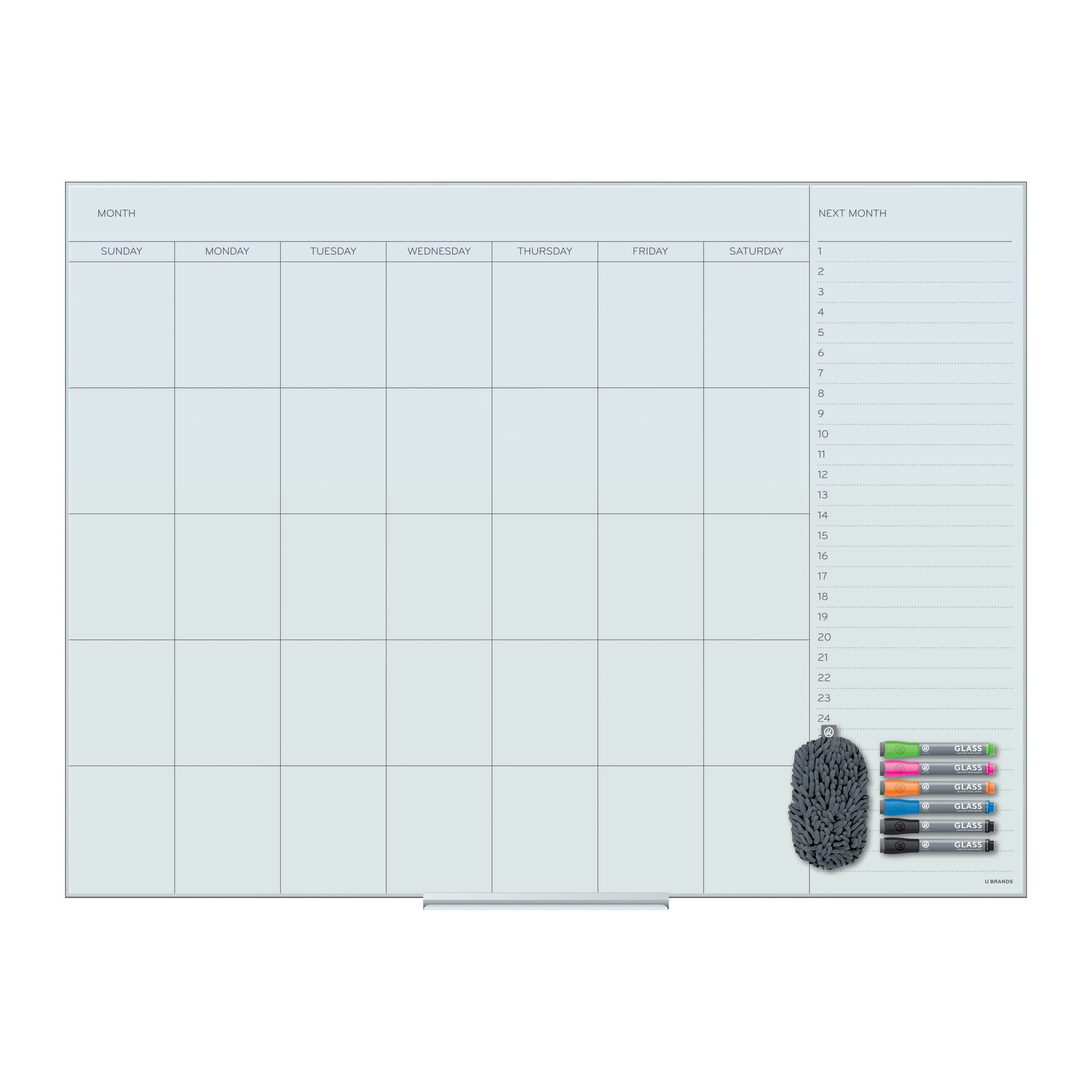 U Brands Floating Dry Erase Calendar - 35