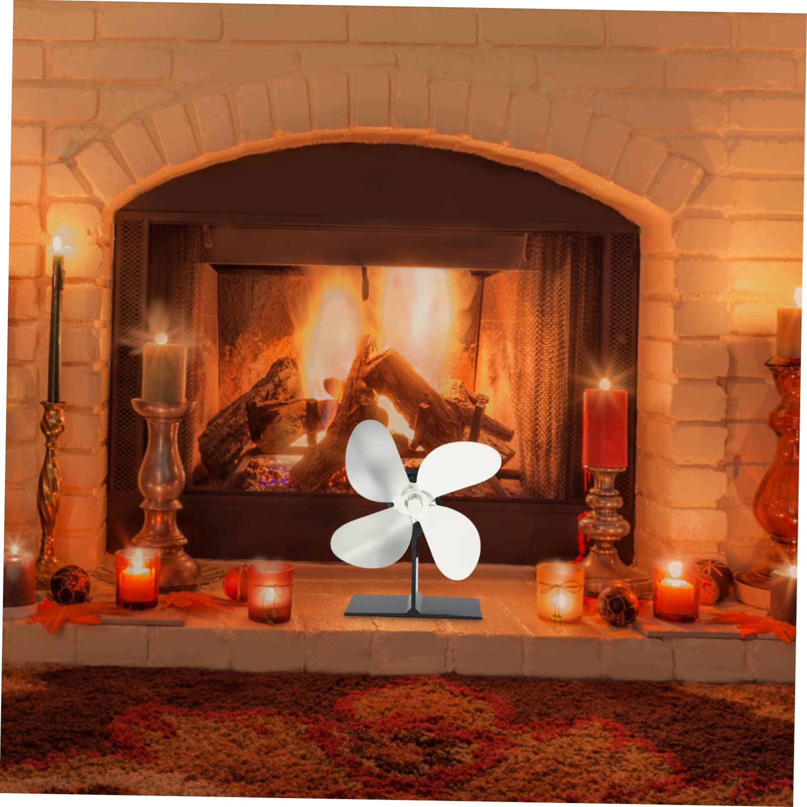 Garneck 3-Piece Fireplace Fan Set - Efficient Heat Powered Stove Fan for Home, Aluminum Alloy Blades - Perfect for Fireplace, Wood Stove & Home Heating (Living Room, Bedroom, Cabin)